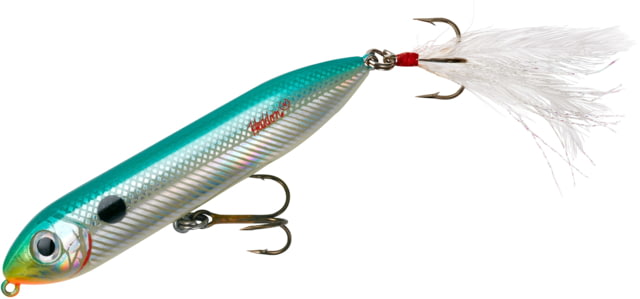 Heddon Super Spook Jr. Topwater Walking Bait 3-1/2in 1/2 oz Feathered Treble Lake Fork Shad