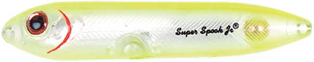 Heddon Super Spook Jr. Topwater Walking Bait 3-1/2in 1/2 oz Chartreuse Silver Insert