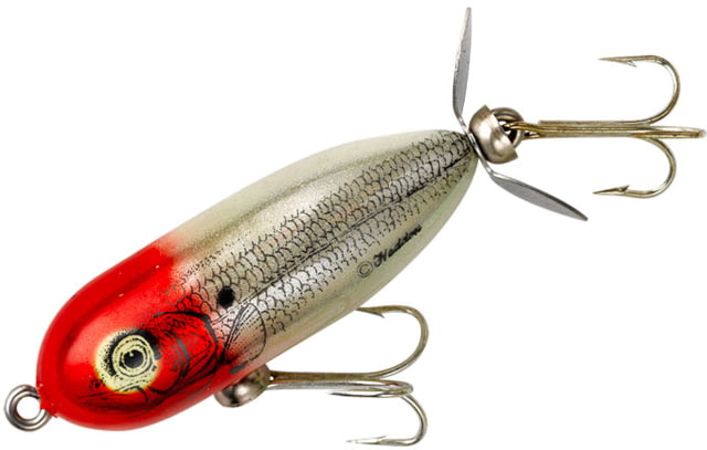 Heddon Tiny Torpedo Topwater Prop Bait 1-7/8in 1/4 oz G-Finish Pearl/Red Head