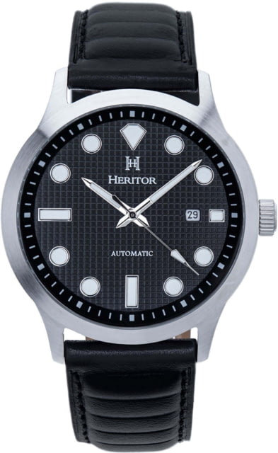 Heritor Automatic Bradford Leather-Band Watch w/Date Black One Size