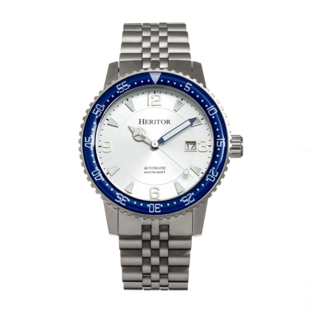 Heritor Automatic Dominic Bracelet Watch w/Date Blue/Silver - Men's