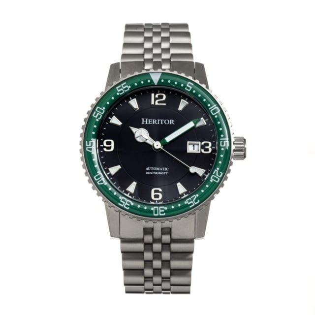 Heritor Automatic Dominic Bracelet Watch w/Date Green/Black - Men's