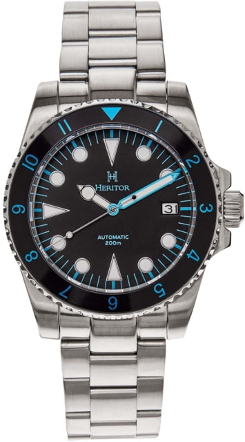Heritor Automatic Luciano Bracelet Watch w/Date Black/Blue One Size