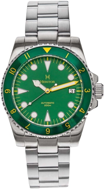 Heritor Automatic Luciano Bracelet Watch w/Date Green One Size