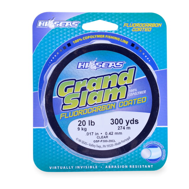 Hi-Seas Grand Slam Fluorocarbon Coated Fishing Line 20 lb Clear 300 yd