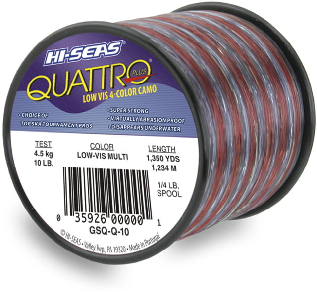 Hi-Seas Hi-Seas  Quattro Monofilament Line 20lb 4-Color Camo 650yd
