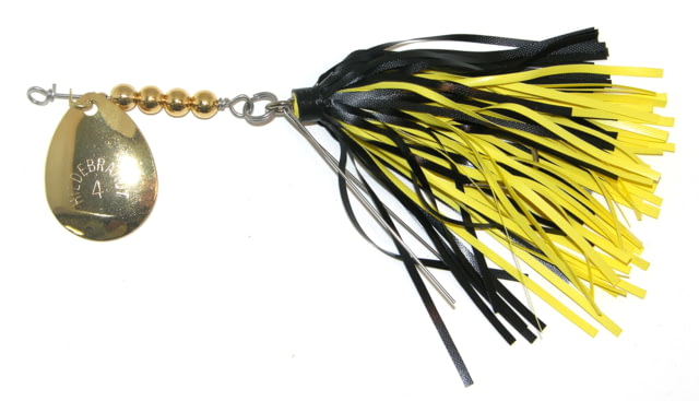 Hildebrandt Snagless Sally Spinner 4in 1/4 oz 3/0 Hook Black & Yellow Skirt with Gold Blade