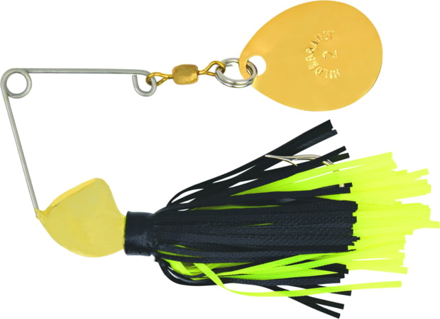 Hildebrandt Spin Dandy Microlite Spinnerbait Single Fishing Hook Size 6 Hook 1/8oz 1 Piece Black & Chartreuse/Gold Head