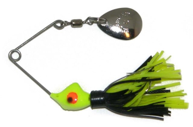 Hildebrandt Spin Dandy Microlite Spinnerbait Single Fishing Hook Size 6 Hook 1/8oz 1 Piece Black & Chartreuse/Chartreuse Head
