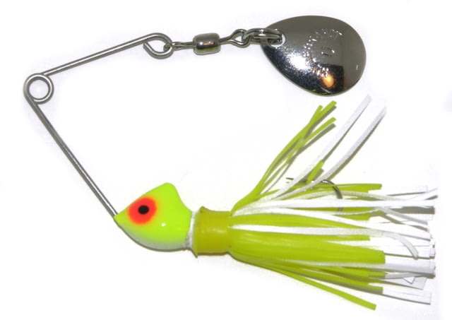 Hildebrandt Spin Dandy Microlite Spinnerbait Single Fishing Hook Size 6 Hook 1/8oz 1 Piece Chartreuse & White/Chartreuse Head