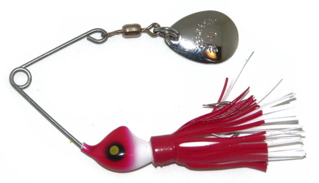 Hildebrandt Spin Dandy Microlite Spinnerbait Single Fishing Hook Size 6 Hook 1/8oz 1 Piece Red White/White Head