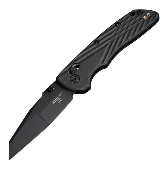 Hogue Deka Folding Knife 3.25 in CPM MagnaCut Stainless Steel Wharncliffe Blade Black Cerakote Black Glass Fiber Reinforced Polymer Handle