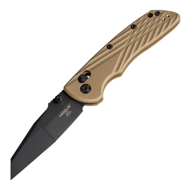 Hogue Deka Folding Knife 3.25 in CPM MagnaCut Stainless Steel Wharncliffe Blade Black Cerakote Flat Dark Earth Glass Fiber Reinforced Polymer Handle