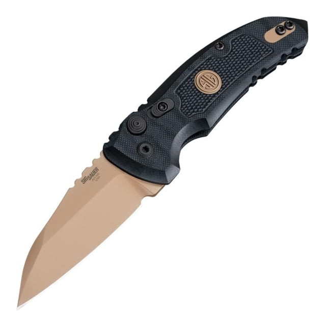 Hogue SIG A01-MicroSwitch Emperor Scorpion Folder 2.75in Wharncliffe Blade - FDE PVD Finish Solid Black G10 Frame