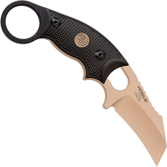 Hogue Trauma First Response Tool 3.4in Sheepsfoot Blade Partially Serrated Black Cerakote Finish Solid Black G10 Handle