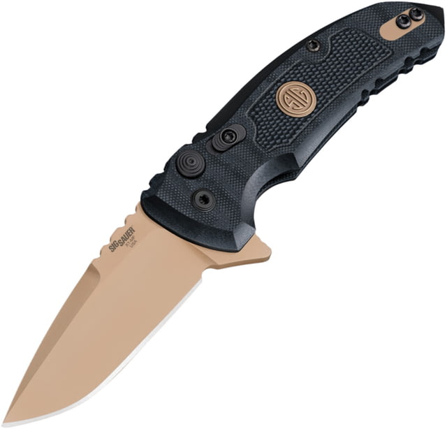 Hogue X1-MicroFlip Emperor Scorpion Folding Knife 2.75in dark earth PVD coated CPM-154 stainless drop point blade Black G10 handle