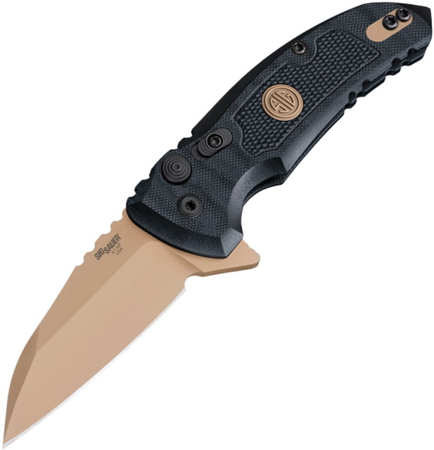 Hogue X1-MicroFlip Emperor Scorpion Folding Knife 2.75in dark earth PVD coated CPM-154 stainless Wharncliffe blade Black G10 handle
