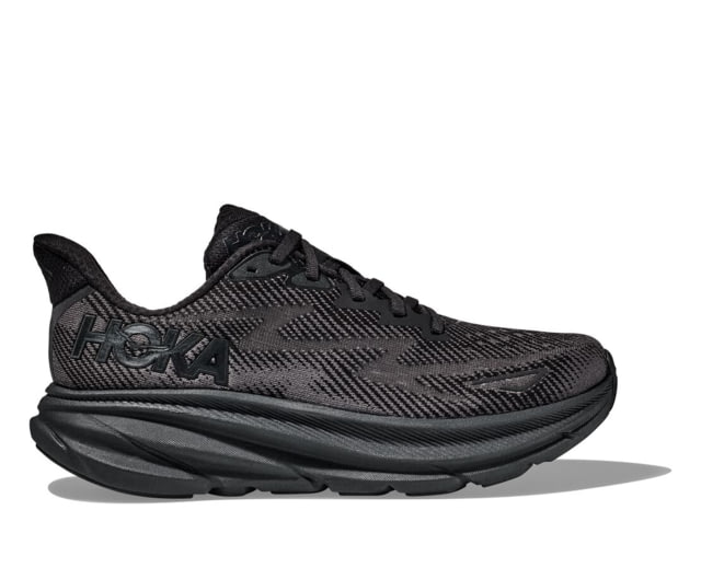 Hoka Clifton 9 Road Running Shoes - Womens Black/Black 6.5B