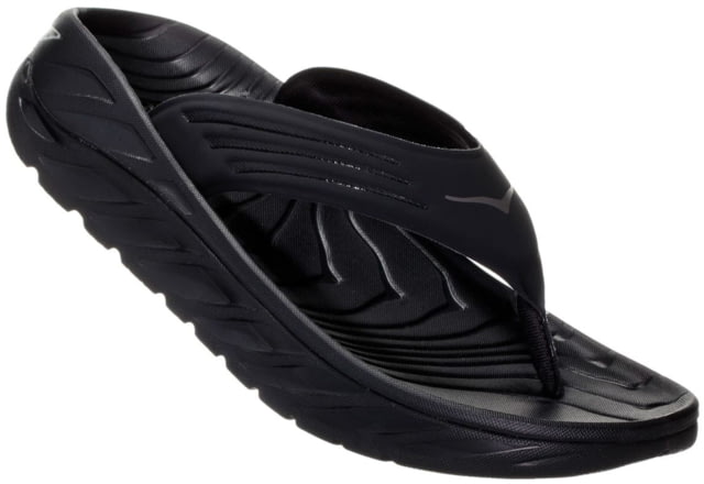 Hoka Ora Recovery Flip Shoes - Men's Black / Dark Gull Gray 13
