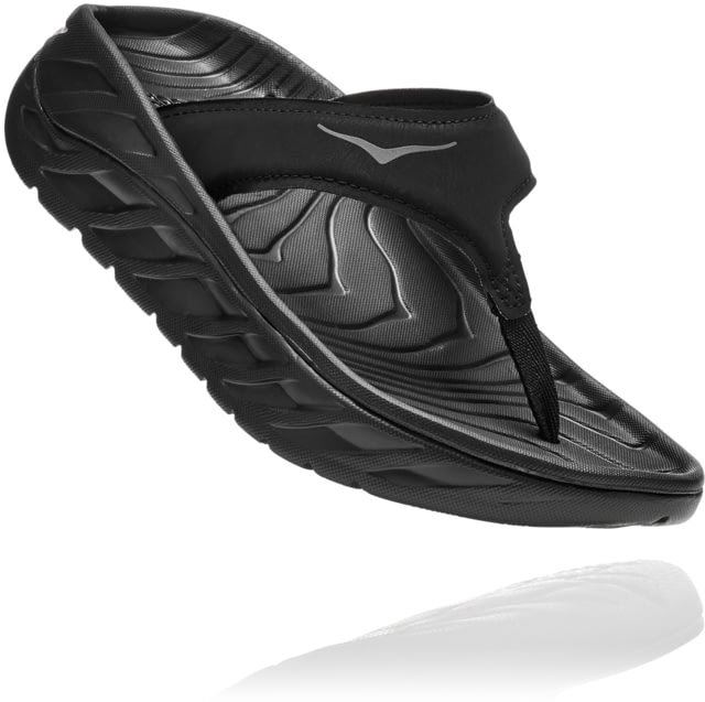 Hoka Ora Recovery Flip Shoes - Women's Black / Dark Gull Gray 9