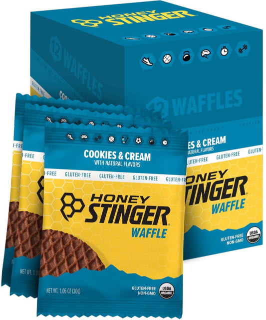 Honey Stinger Gluten Free Organic Waffle Cookies & Cream 1 oz Pack/12 Count Box