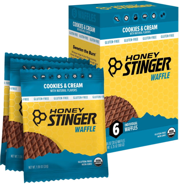 Honey Stinger Gluten Free Organic Waffle Cookies & Cream 1 oz Pack/ 6 Count Box