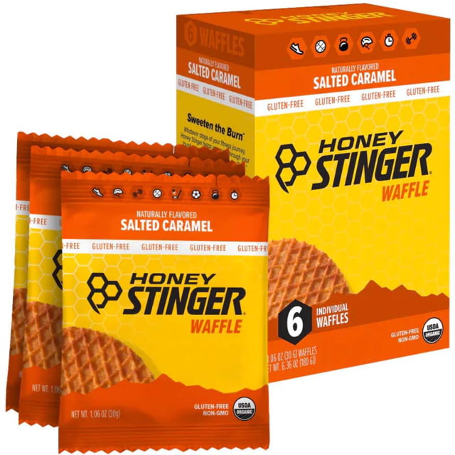 Honey Stinger Gluten Free Organic Waffle Salted Caramel -1 oz Packet/6 Count Box