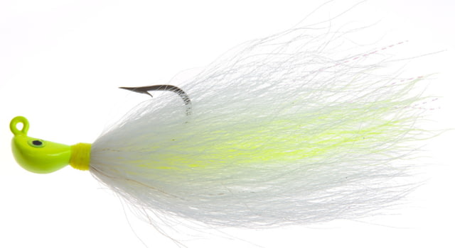 Hookup Big Bucktail Jig 1 1/2 oz Chartreuse/White 6/0 Mustad Forged Duratin Hook