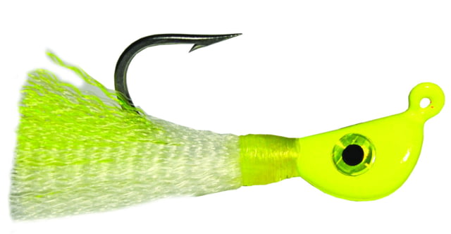 Hookup SynTail X Pompano Jig 1/4 oz Chartreuse/White 2/Pack 2/0 Mustad Duratin Hook