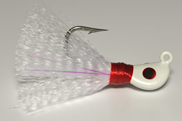 Hookup SynTail X Pompano Jig 1/4 oz White/Red/White 2/Pack 2/0 Mustad Duratin Hook