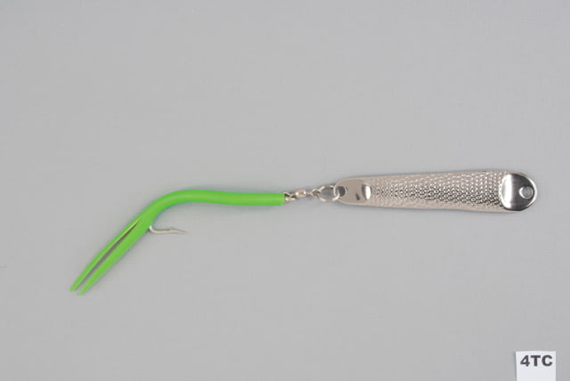 Hopkins Hammered Spoon SIngle Hook w/Tube Teaser Stainless Steel 2 1/2oz 4 1/2in
