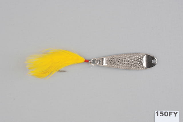 Hopkins Shorty Hammered Spoon with Feathered Single Hook Stainless Steel 1 1/2oz 3 1/2in