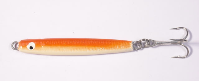 HR Tackle Painted Stingsilver Jig 1 1/4 oz Organe Back White Belly