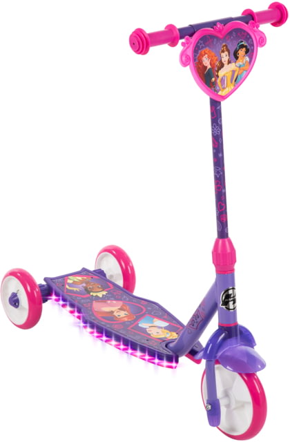 Huffy Princess Electro-Light 3WHL Preschool Kids Scooter - Girls Pink/Purple