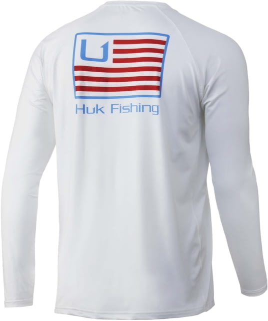 HUK Performance Fishing And Bars Pursuit L/S Shirt - Mens White L