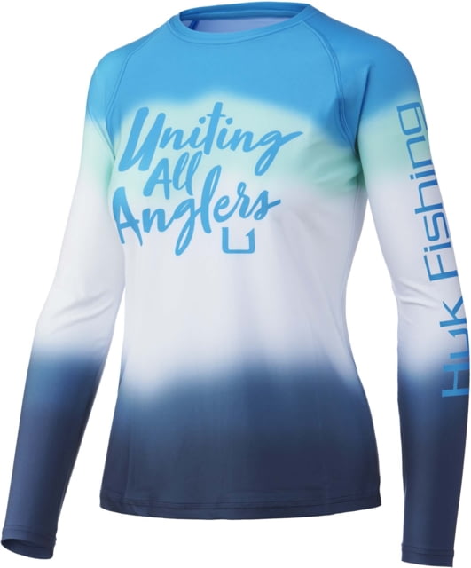 HUK Performance Fishing Flare Fade Pursuit Shirt - Womens Malibu Blue M