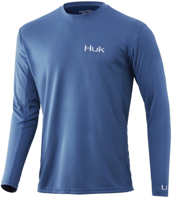 HUK Performance Fishing Icon X L/S Shirt - Mens Titanium Blue XXL