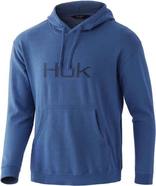 HUK Performance Fishing Logo Hoodie - Mens Titanium Blue XXL