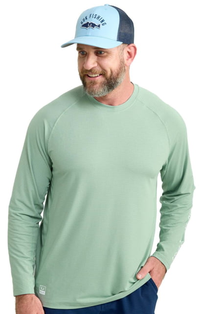 HUK Performance Fishing A1A Performance Crew - Men's Fog Green Large