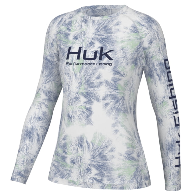 HUK Performance Fishing Aqua Dye Pursuit Crew Shirt - Women's White XS