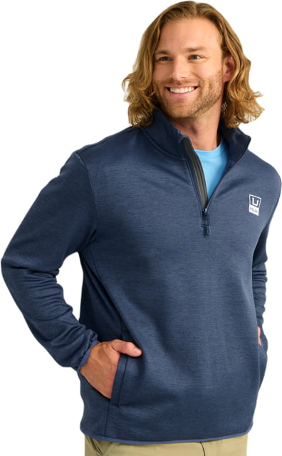 HUK Performance Fishing Cold Front 1/4 Zip Pullover - Men's Nvl Aca Hthr Medium