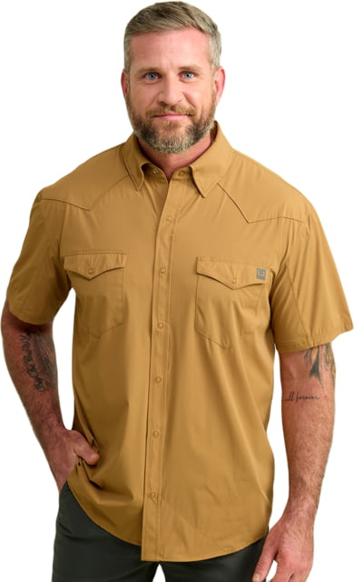 HUK Performance Fishing Diamond Back Short Sleeve Shirt - Men's Sand Piper Extra Large