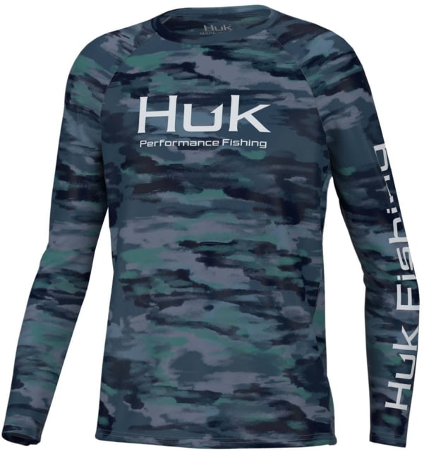 HUK Performance Fishing Edisto Pursuit Long-Sleeve Shirt - Kids Medium Titanium Blue