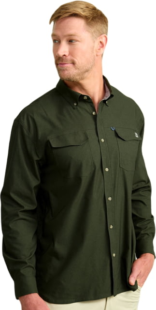 HUK Performance Fishing Hawser Heather Flannel - Men's Cyprs Lnd Hthr Extra Large