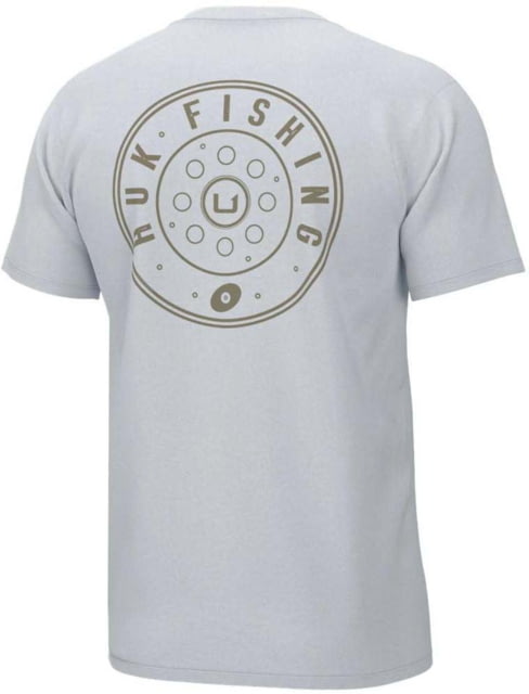 HUK Performance Fishing Reel On Short Sleeve Shirt - Men's White Small