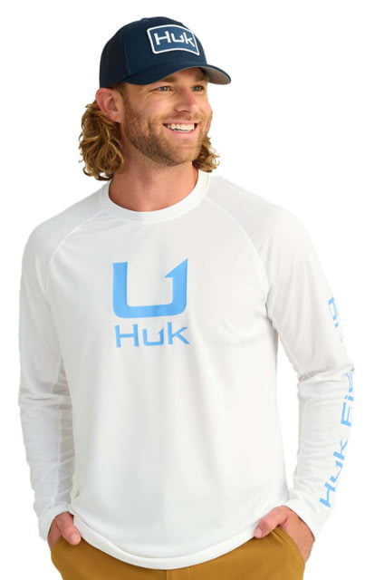 HUK Performance Fishing Icon Long Sleeve Performance Crew - Men's White 2XL