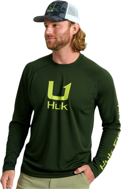 HUK Performance Fishing Icon Long Sleve Crew - Men's Cypress Landing 2XL