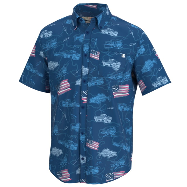 HUK Performance Fishing Kona Fish And Flags - Mens Set Sail Small