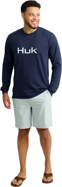 HUK Performance Fishing Logo Long Sleeve Tee - Men's Naval Academy Medium