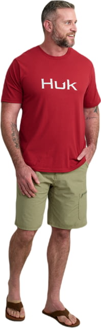 HUK Performance Fishing Logo Tee - Men's Scarlet Blaze Medium